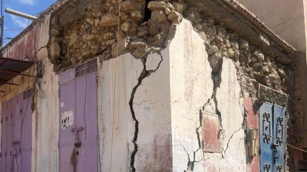 A building in Morocco that has been damaged by the earthquake