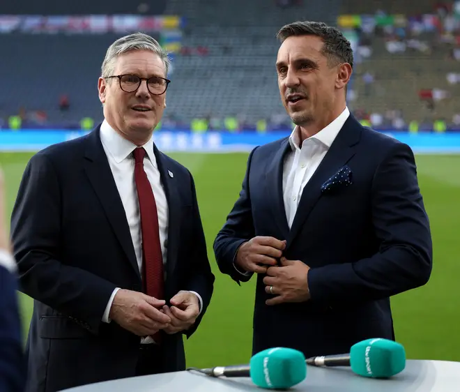 Gary Neville has defended PM Keir Starmer over free Premier League tickets